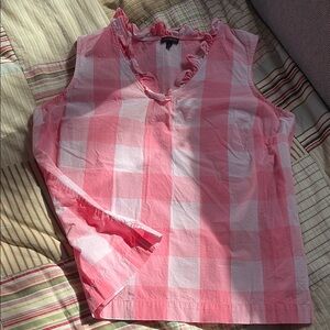 Talbots Pink Checkered Sleeveless Top L